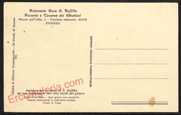 ae7303 - CARTOLINA D'EPOCA - Firenze Città - Ristorante Buca S. Ruffillo - immagine 2