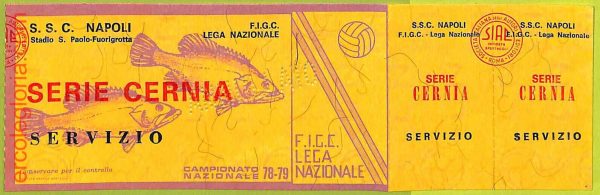 ZA1142 - Vecchio  BIGLIETTO PARTITA  CALCIO -  1978/1979: Napoli