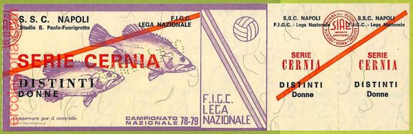 ZA1144 - Vecchio  BIGLIETTO PARTITA  CALCIO -  1978/1979: Napoli