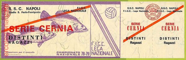 ZA1145 - Vecchio  BIGLIETTO PARTITA  CALCIO -  1978/1979: Napoli