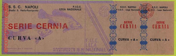 ZA1146 - Vecchio  BIGLIETTO PARTITA  CALCIO -  1978/1979: Napoli