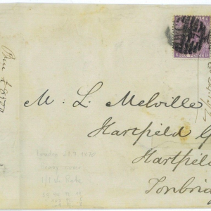 P 1240  - GREAT BRITAIN 1870 3 COLOUR FRANKING FROM LONDON TO HARTFIELD