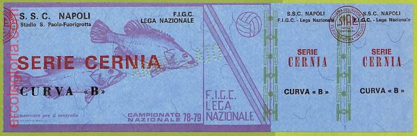 ZA1150 - Vecchio  BIGLIETTO PARTITA  CALCIO -  1978/1979: Napoli