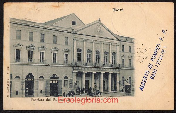 ae0815 - CARTOLINA  D'EPOCA - Bari Città - Teatro Piccinni  1900