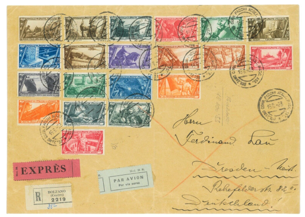 P 1149 - ITALIA REGNO   1933 DECENNALE MARCIA SU ROMA SERIE COMPLETA SU BUSTONE
