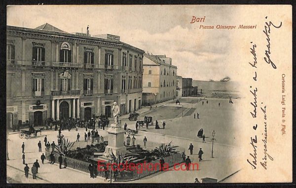 ae0817 - CARTOLINA  D'EPOCA - Bari Città - Piazza Giuseppe Massari