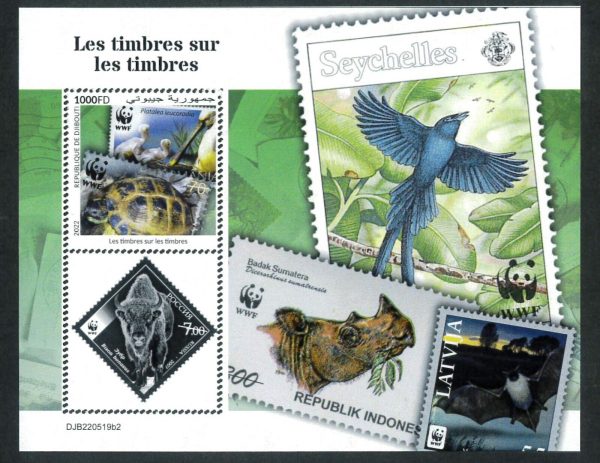 B0215 - DJIBOUTI - ERROR MISPERF Stamp Sheet - 2022 - Animals WWF