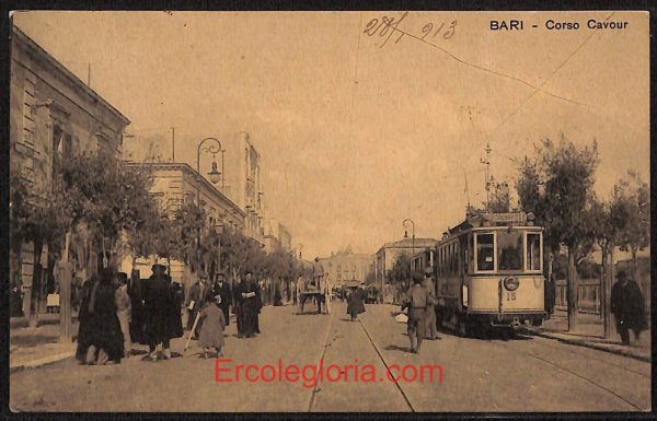 ae0829 - CARTOLINA  D'EPOCA - Bari Città - Corso Cavour  1913