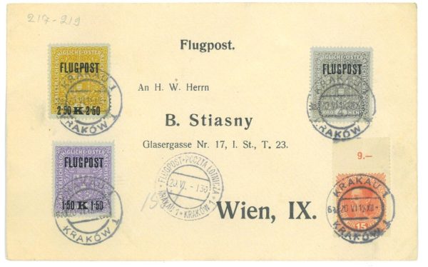 P3582 - AIRMAIL , AUSTRIA (POLAND) FROM KRAKAU TO WIEN, MÜLLER 73A 20.6.1918