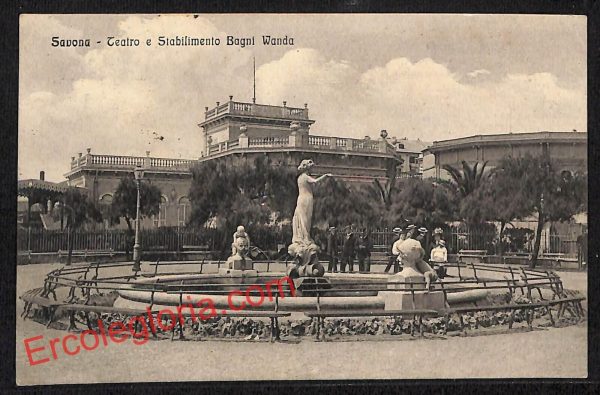ai4960 - CARTOLINA D'EPOCA - Savona Città - Teatro e Stabilimento Bagni Wanda