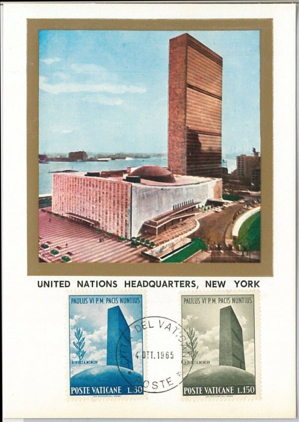52733  - VATICANO -  MAXIMUM CARD - 1956 ARCHITECTURE United Nations