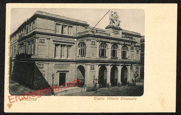 ag8649 - CARTOLINA D'EPOCA - Messina Città - Teatro Vittorio Emanuele