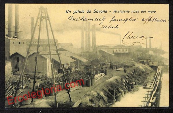 ai4963 - CARTOLINA D'EPOCA - Savona Città - Acciaierie viste dal Mare