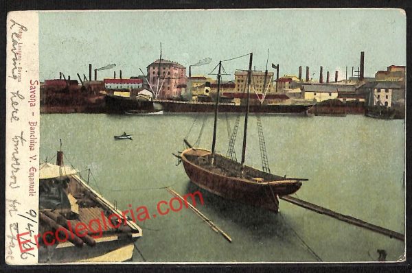ai4967 - CARTOLINA D'EPOCA - Savona Città - Banchina Vittorio Emanuele