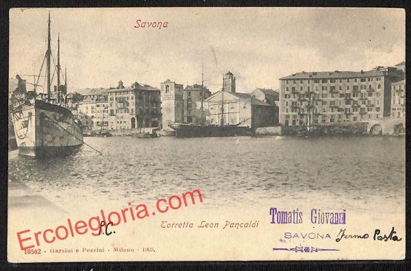 ai4968 - CARTOLINA D'EPOCA - Savona Città - Torretta Leon Pancaldi
