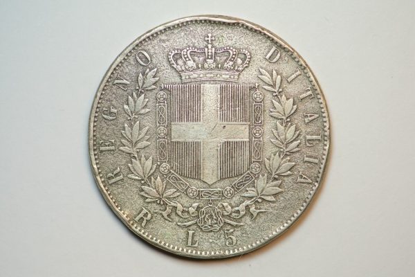 NA0005 - Moneta 5 Lire 1877 Vittorio Emanuele II MB - immagine 2