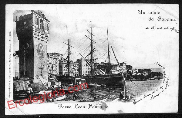 ai4970 - CARTOLINA D'EPOCA - Savona Città - Torre Leon Pancaldi