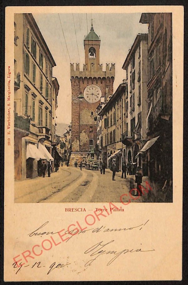 ae4132 - CARTOLINA  D'EPOCA - Brescia Città - Torre Pallata  1900