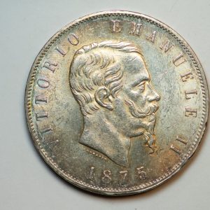 NA0021 - Moneta 5 Lire 1875 Vittorio Emanuele II BB++