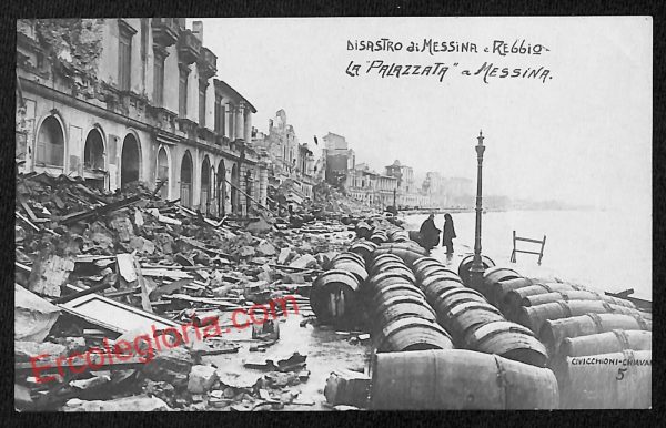 ag8663 - CARTOLINA D'EPOCA - Messina Città - Disastro ai Messina