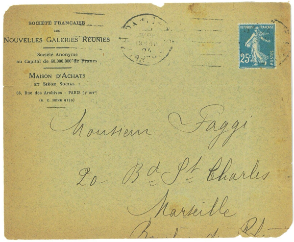 P3503 - OLYMPIC GAMES PARIS 1924 , FROM PARIS TO MARSEILLE, 24.4.1924, - immagine 2