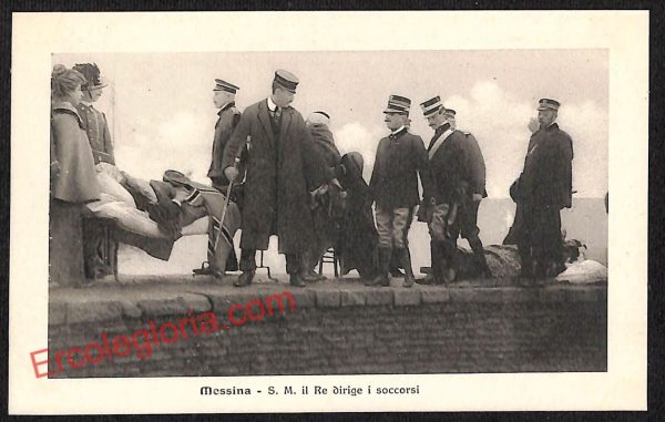 ag8669 - CARTOLINA D'EPOCA - Messina Città - S. M. il Re dirige i soccorsi
