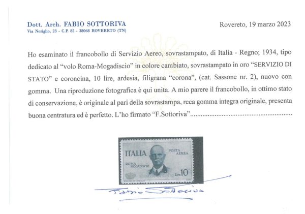P3878 C - ITALIA REGNO SERVIZIO AEREO SASS. NR. 2 “CORONCINA” - immagine 2