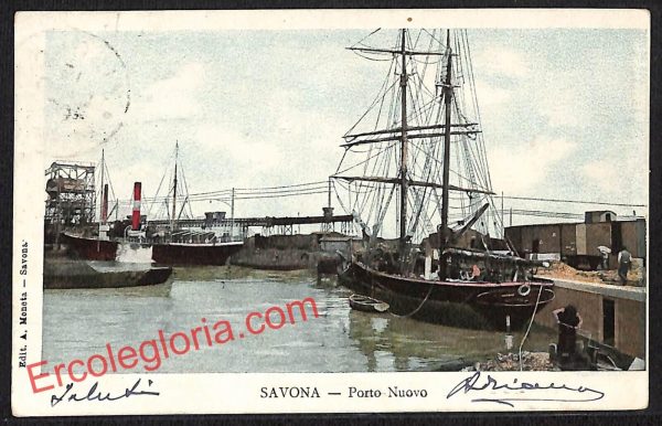 ai4978 - CARTOLINA D'EPOCA - Savona Città - Porto Nuovo