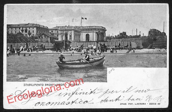 ai4986 - CARTOLINA D'EPOCA - Savona Città - Stabilimento Bagni Wanda