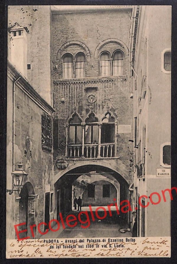 ah4260 - CARTOLINA D'EPOCA - Padova Città - Palazzo di Ezzelino Balbo