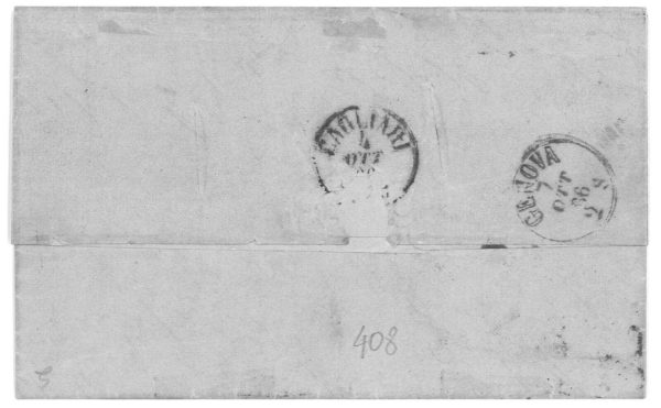 P3192 - LETTERA DA TUNISI, CON FRANCOBOLLI REGNO SASS. 25 X 2, DIRETTA A GENOVA - immagine 2