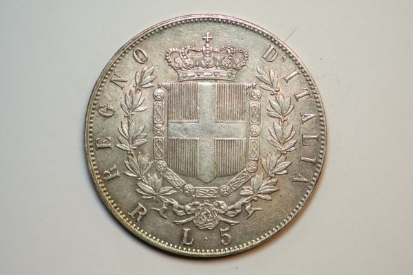 NA0011 - Moneta 5 Lire 1876 Vittorio Emanuele II SPL - immagine 2