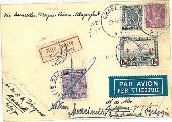 x251 - BELGIUM - POSTAL HISTORY - Meeting Aerien  1934 Aviation POSTCARD