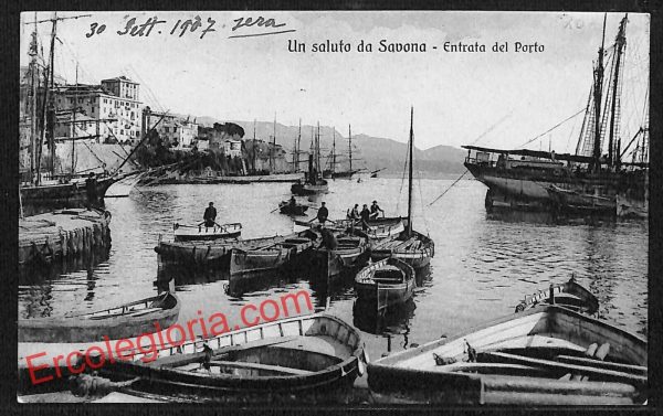 ai4989 - CARTOLINA D'EPOCA - Savona Città - Entrata del Porto