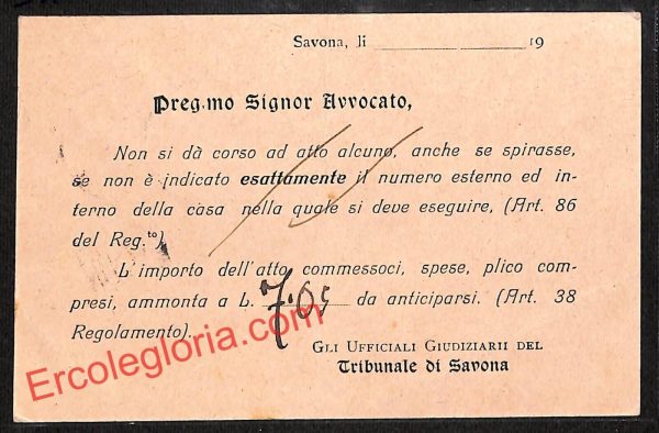 ai5011 - STORIA POSTALE - Savona Città