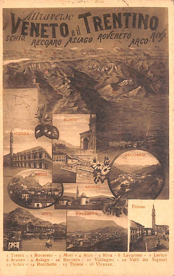 ab6017 - CARTOLINA  D'EPOCA - Trento Provincia : VENETO E IL TRENTINO 1916