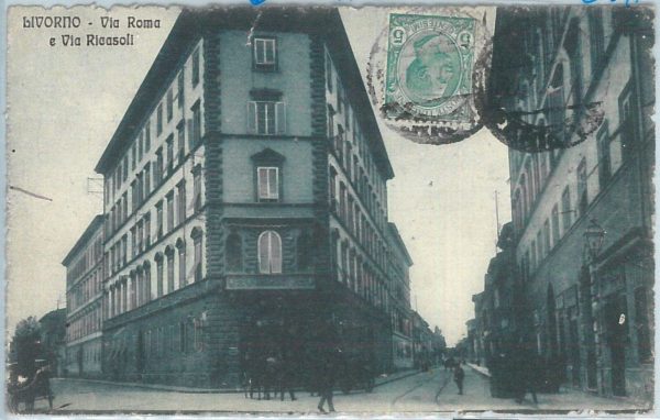 73433  - CARTOLINA d'Epoca: LIVORNO Città - Via ROMA & Via RICASOLI
