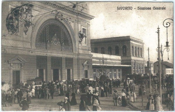 73455  - CARTOLINA d'Epoca: LIVORNO Città - STAZIONE CENTRALE train station 1920