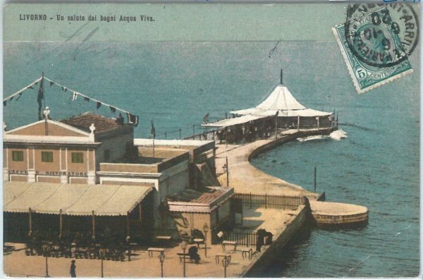 73421  - CARTOLINA d'Epoca: LIVORNO Città -   BAGNI AQUAVIVA  1920