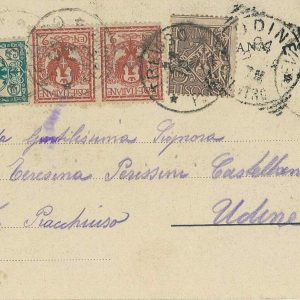P0456 - ITALIA Regno - Storia Postale - FLOREALE Tricolore su CARTOLINA 1902