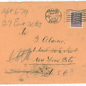 08531  - ESTONIA - POSTAL HISTORY - Cover to the USA 1935 - Forwarded