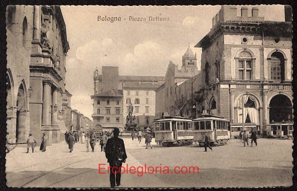 ae2104 - CARTOLINA  D'EPOCA - Bologna Città - Piazza Nettuno