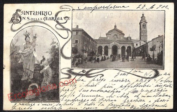 ag1096 - CARTOLINA D'EPOCA - Genova Città - Santuario N. S. della Guardia