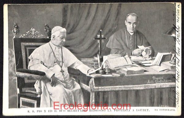 ad7343 - CARTOLINA D'EPOCA - Roma Città  - S. S. Pio X il suo segretario  1905
