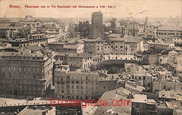 ad7350 - CARTOLINA D'EPOCA - Roma - Panorama con la via Nazionale dal Monumento