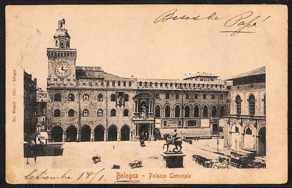 ae2121 - CARTOLINA  D'EPOCA - Bologna Città - Palazzo Comunale
