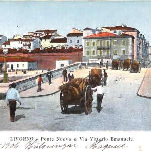 ac7315 - CARTOLINA D'EPOCA - Livorno Città - Ponte Nuovo e Via V. Emanuele 1906