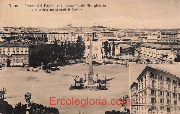 ad7375 - CARTOLINA D'EPOCA- Roma - Piazza del Popolo col nuovo Ponte Margherita