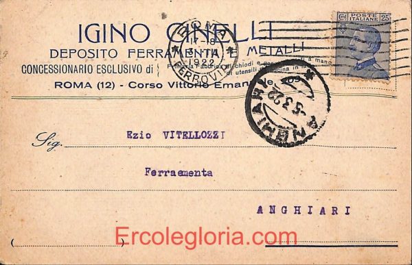 ad7383 - CARTOLINA D'EPOCA- Roma Città - Igino Cinelli  1922