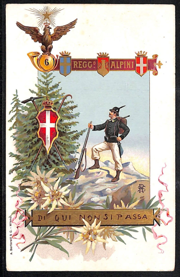 ac6963 - CARTOLINA D'EPOCA - REGGIMENTALI  - Alpini